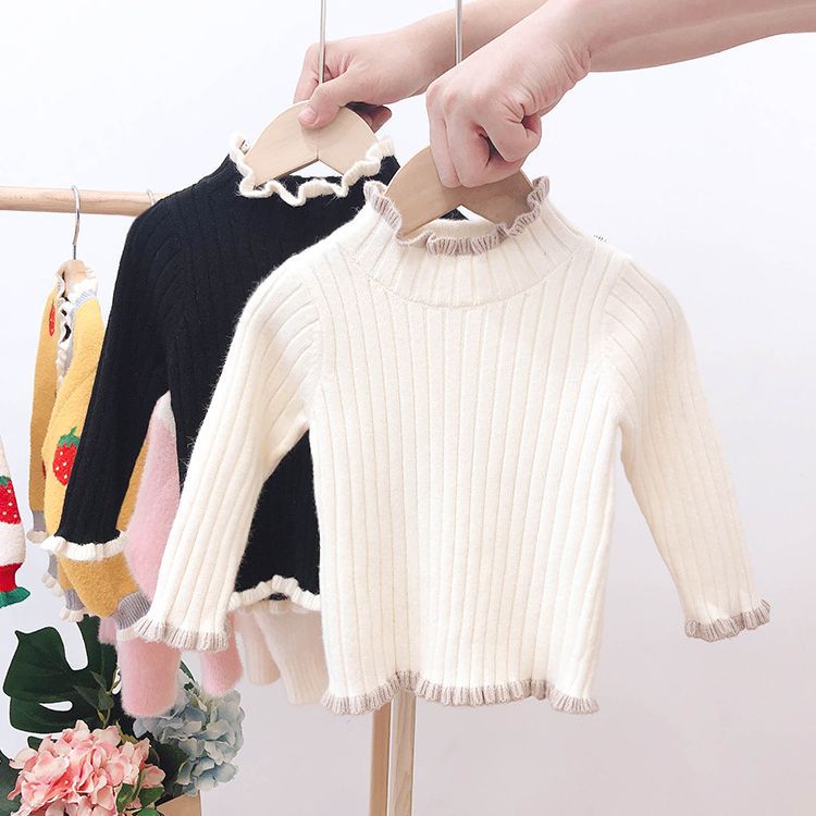Baby Clothing Wholesale - Autumn and winter semi-turtleneck winter long-sleeved