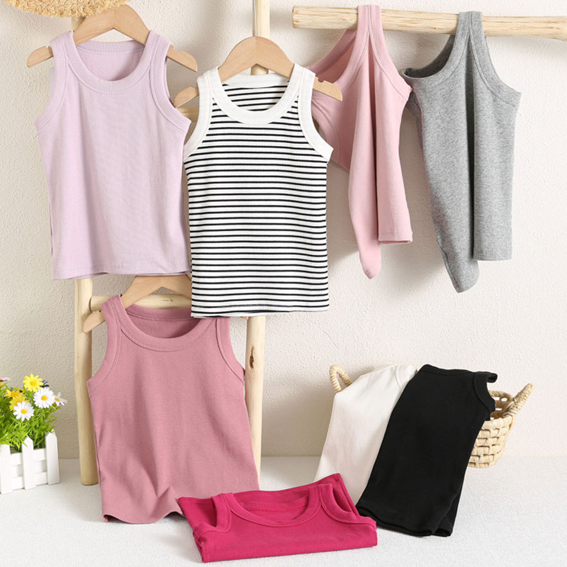Baby Clothing For Sale - Kids Sleeveless T-shirts Candy Color Summer