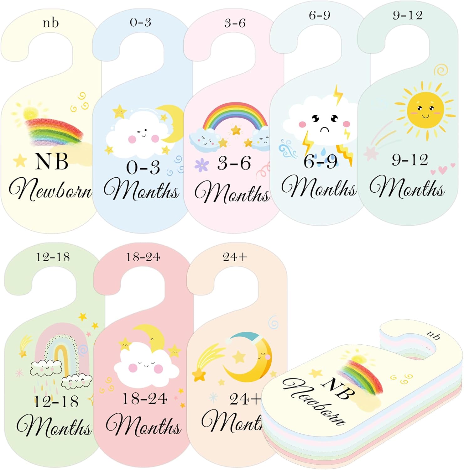 Baby Clothing Organizer - 8 Pack Baby Closet Dividers Watercolor