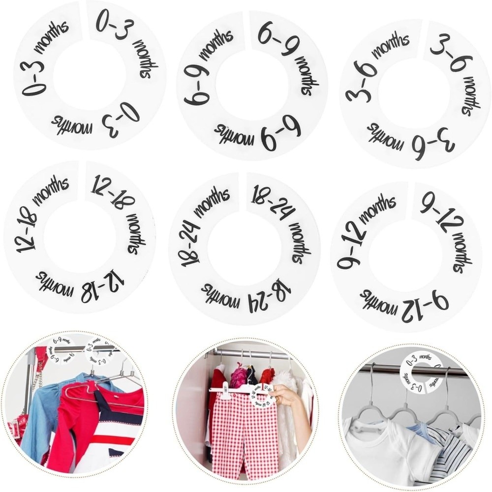 Baby Clothing Labels - 68/9Pcs Organizing Hangers Baby Clothing Size