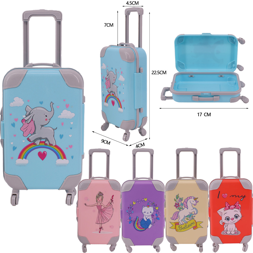 Baby Clothing Organizer - Doll Accessories Suitcase Cartoon Animal Print