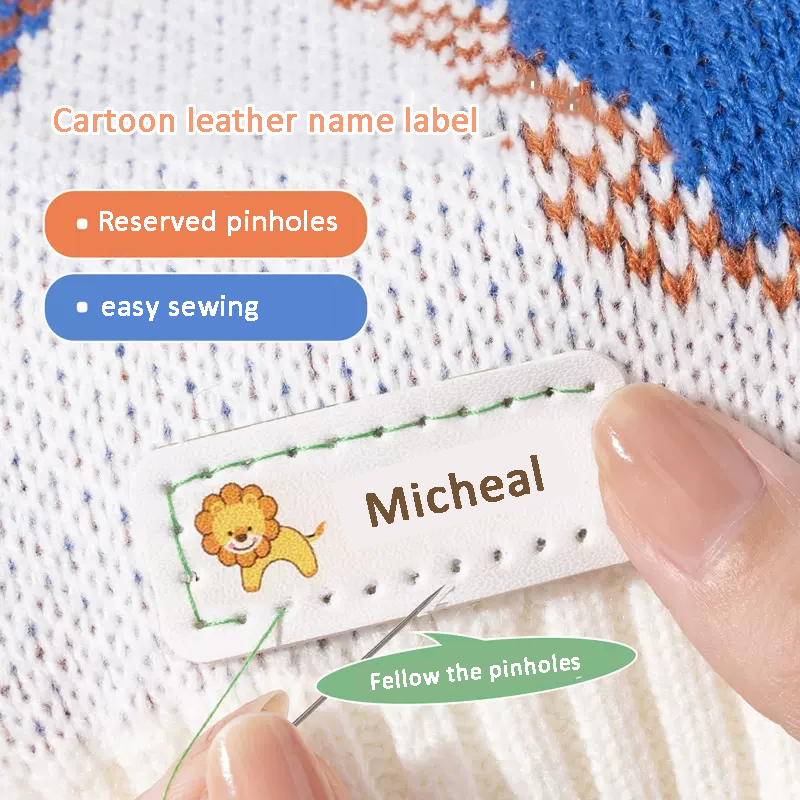 Customized Leather Laser Name  - Baby Clothing Labels ulasan dan harga