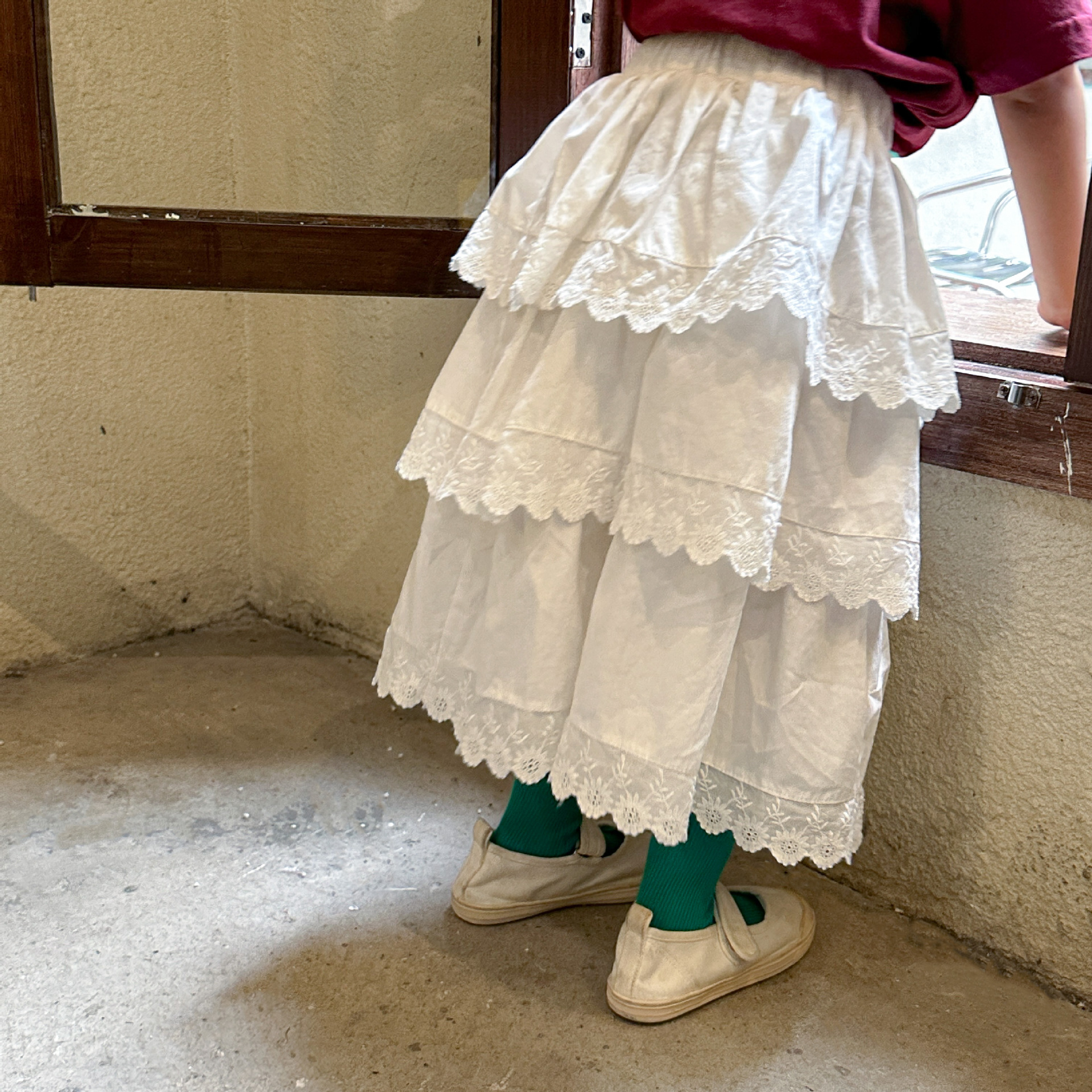 Girls' Half Length Skirt Lace  - Baby Clothing Line ulasan dan harga
