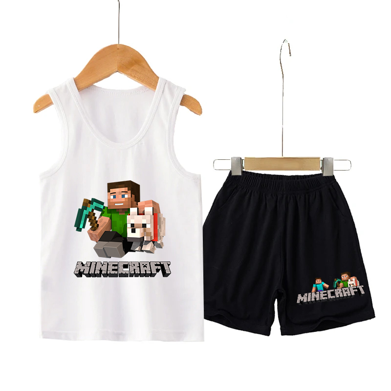 Minecrafted Children Vest+shor - Baby Clothing Sets Boy ulasan dan harga