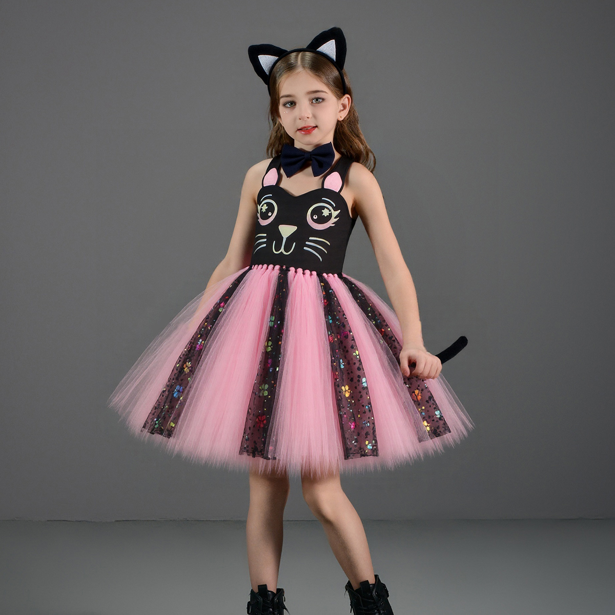 Pink Black Cat Tutu Dress for  - Baby Z Clothing ulasan dan harga