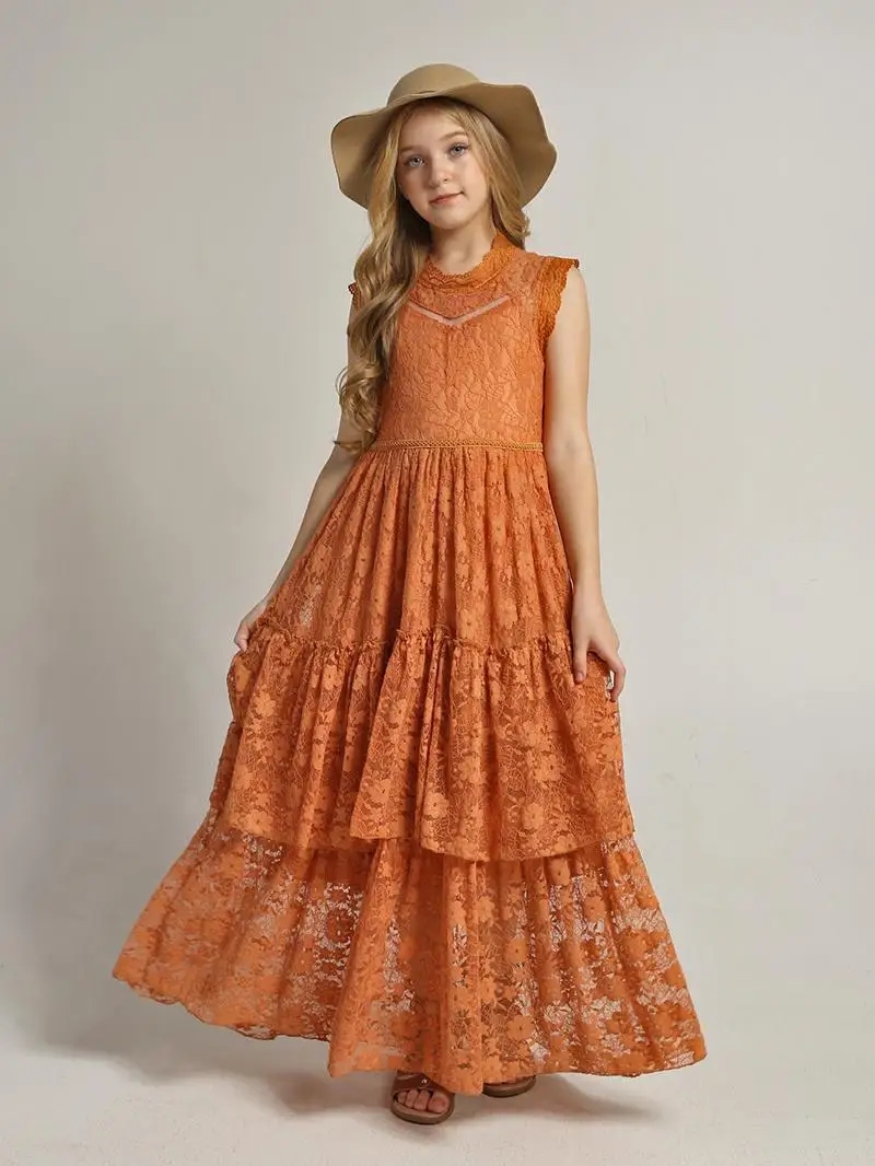 Girls Flower Dress Lace Cotton - Baby Clothing Line ulasan dan harga