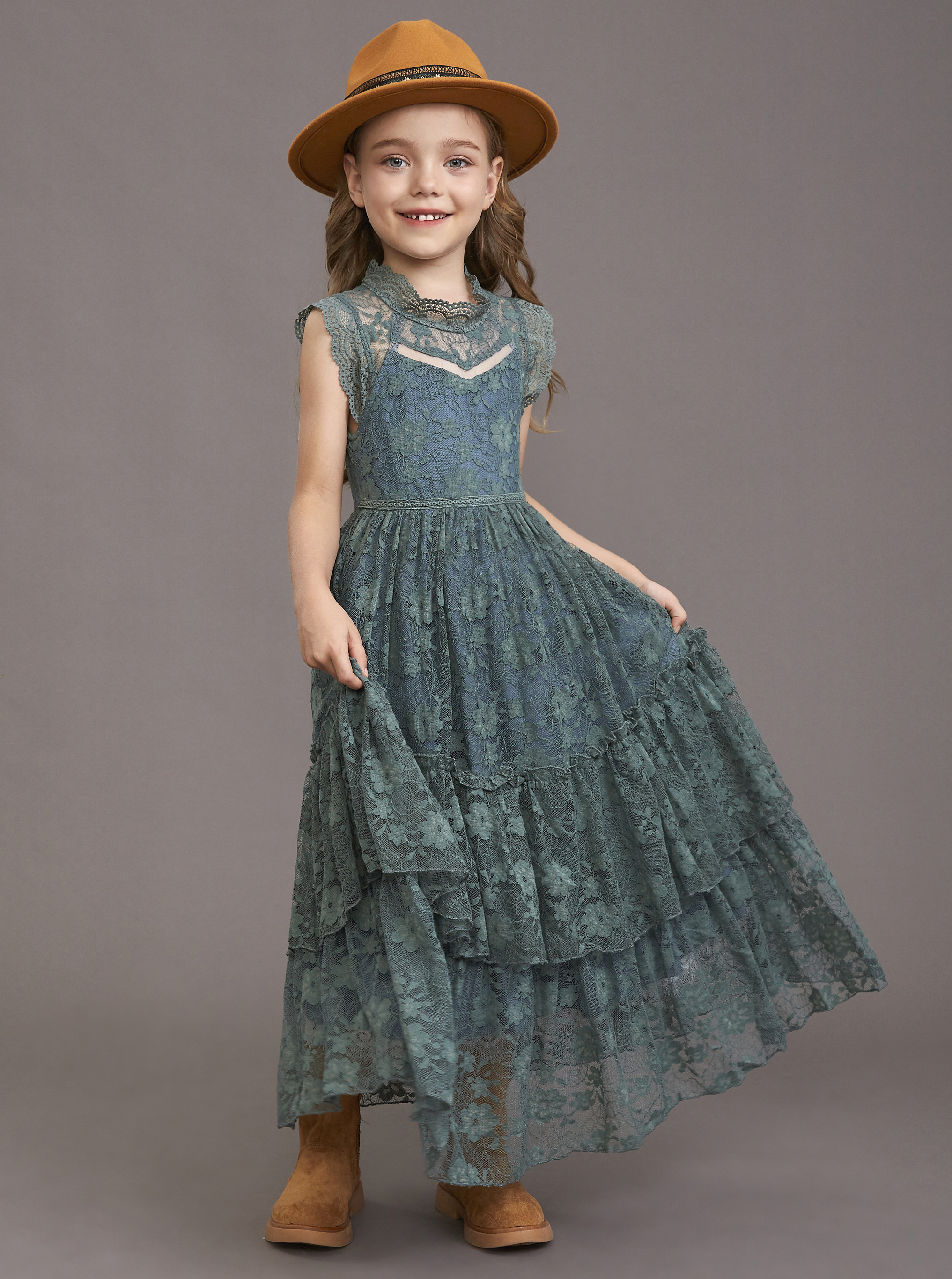 Girls Flower Dress Lace Cotton - Baby Clothing Line ulasan dan harga