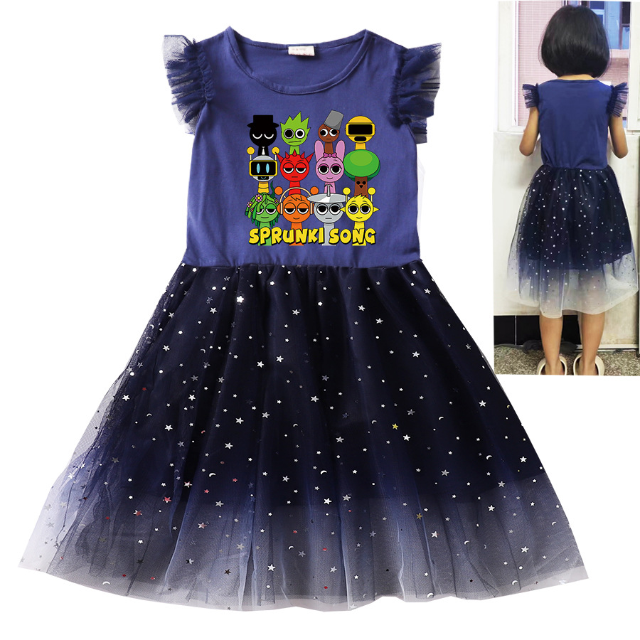 Cute Sprunki Cartoon Kids Dres - Baby Clothing Line ulasan dan harga