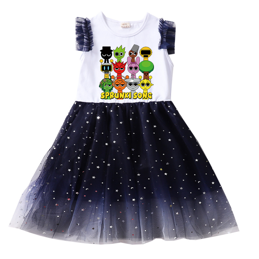 Cute Sprunki Cartoon Kids Dres - Baby Clothing Line ulasan dan harga